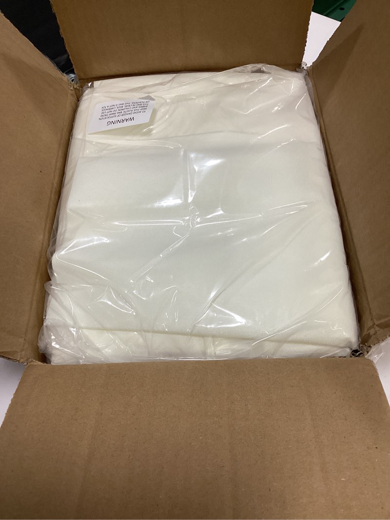 Condition photo showing New/Like New for bestvip 6 pack 60" ivory ivory round decorative tablecloths | fits 20"-48" tables | polyester fabric washable table cloth cover for wedding, reception, banquet, birthday party, buffet, restaurant ivory 60"-6 pack