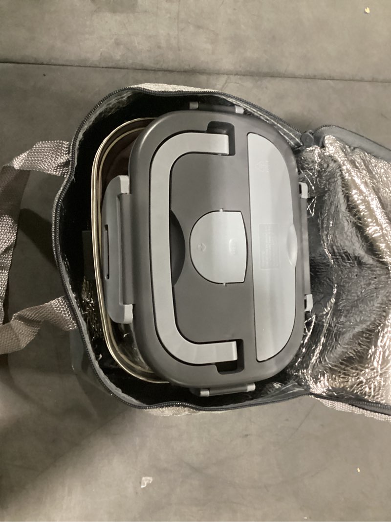 Condition photo showing Good Condition for electric lunch box for men, women & adults - 80w fast heating - heated lunch box with dual 1.5l ss containers - portable food warmer for car, truck, office black