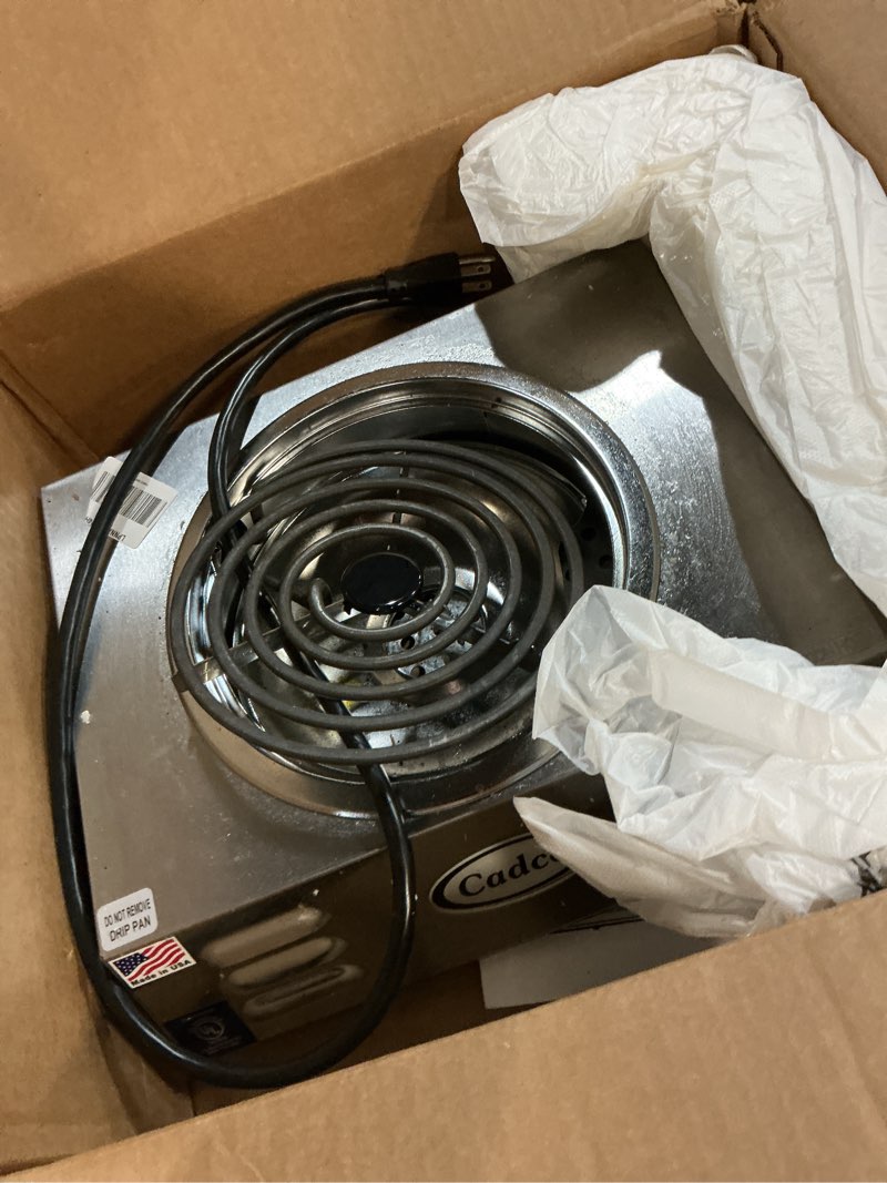 Condition photo showing As Is for cadco - csr3t - single hi-power stainless steel hot plate