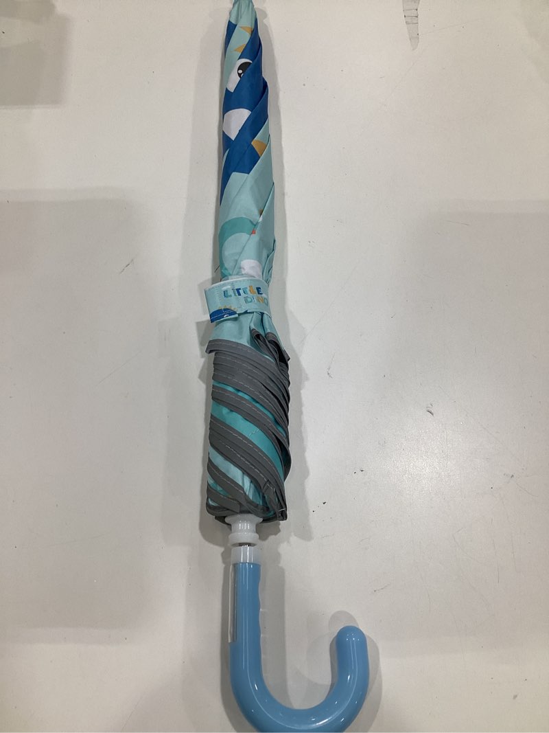 Condition photo showing As Is for stephen joseph, toddler and little kid umbrella with pinch free closure and colorful design multi dino multi dino