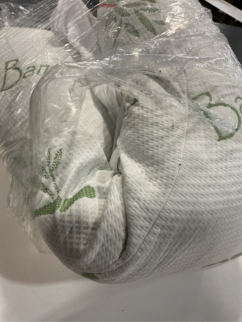 Condition photo showing As Is for Grey Body Pillow for Adults Shredded Memory Foam Long Pillow for Sleeping Firm Hug Pillows Removable Cover for Side and Back Sleepers Full Pillow with Gray Pillowcase