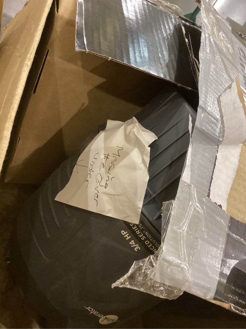 Condition photo showing As Is for InSinkErator EVOLUTION 0.75HP 3/4 HP, Advanced Series EZ Connect Continuous Feed Food Waste Garbage Disposal, Gray