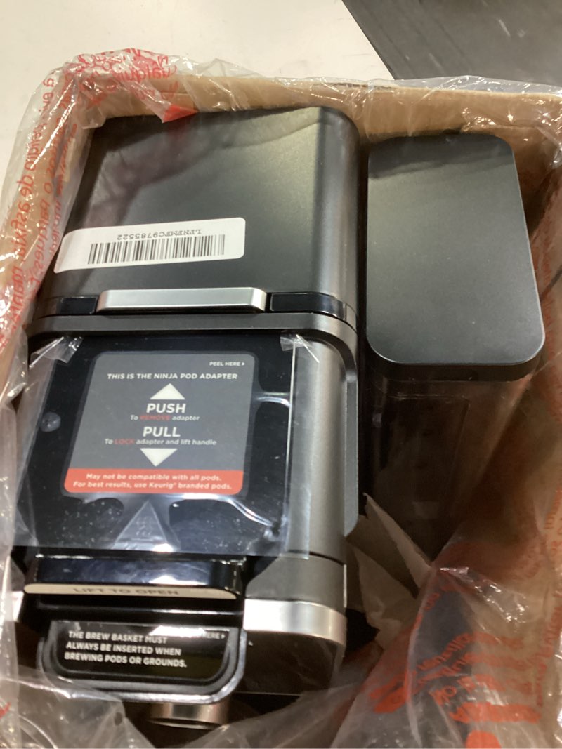 Condition photo showing As Is for Ninja Hot and Iced Coffee Maker, Single Serve Coffee Maker and Drip Coffee Machine, DualBrew Pro Specialty 12-Cup with K-Cup Combo, Includes Permanent Filter, CFP307 Frother + Permanent Filter