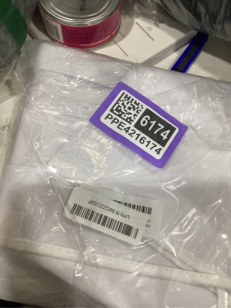 Condition photo showing New/Like New for Uniclife White Mail Slot Catcher for Door, Large Capacity Letter Catcher Letterbox Catcher, Front Door Mail Catcher with Hook and Loop Fasteners, Indoor Post Catcher Bag for Small Packages & Magazines White (Clear Window) 15.75" L x 15.75" H