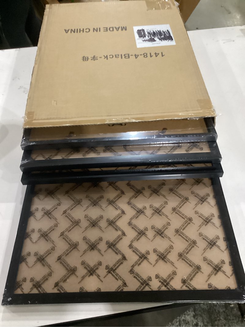Condition photo showing Good Condition for 14x18 picture frame set of 4, black 14 x 18 frame high transparent wall gallery poster canvas photo frames for 14 by 18 inches black 14x18