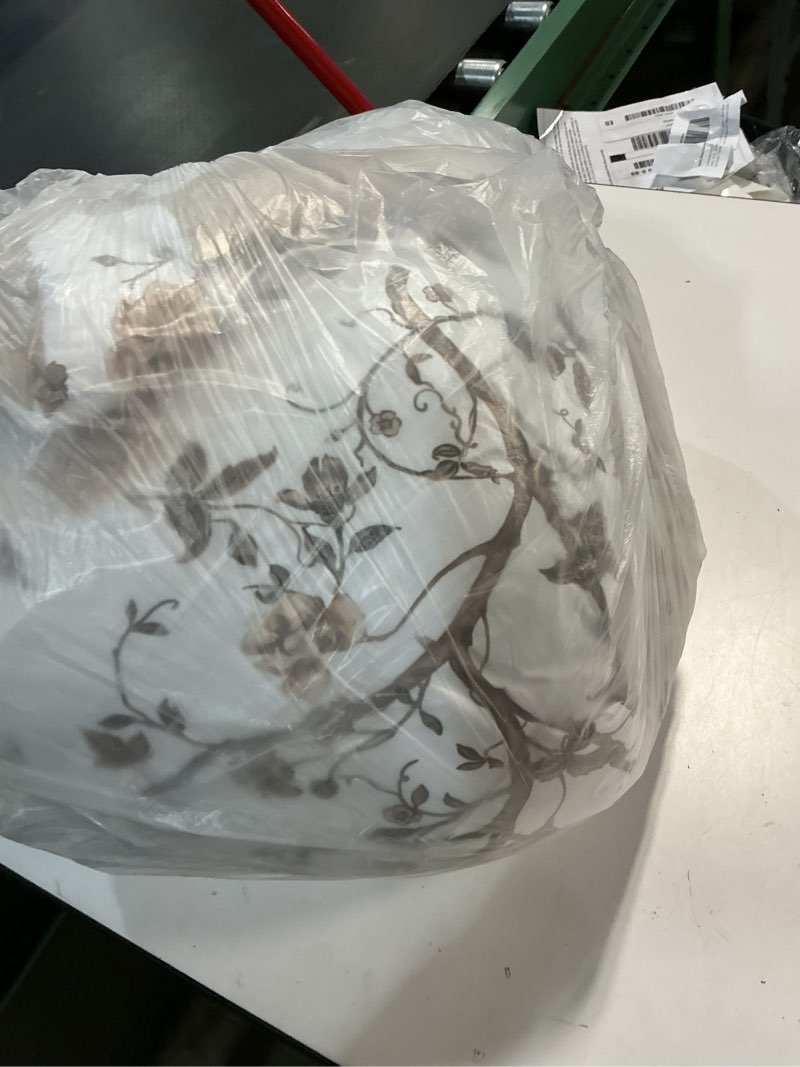 Condition photo showing As Is for dobuyly brown king size comforter set, floral botanical bedding set 7 piece bed in a bag king, soft microfiber flowers bedding comforter sets with sheets for all season king brown