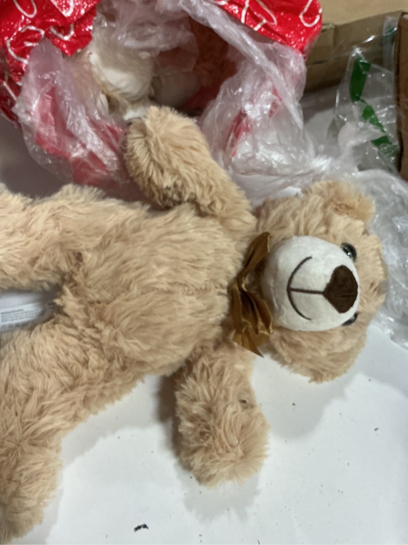 Condition photo showing As Is for maogolan 12pcs bulk soft teddy bears 14 inch stuffed animals plush bears for kids girls valentines gifts, wholesale stuffed animal classic teddies christmas gender reveal decor (machine washable) 12 light brown bears