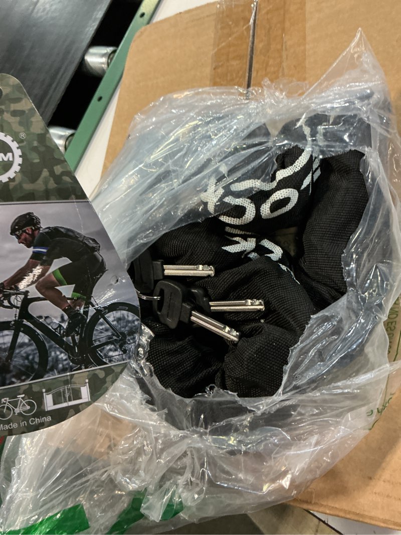 Condition photo showing Good Condition for akm motorcycle chain lock 150cm/5ft heavy duty bike chain lock anti-theft cutproof 12mm thick security bicycle chain lock with 4keys 16mm u lock disc lock for moped,motorcycle,gate 5ft/150cm x 12mm diameter chain with lock