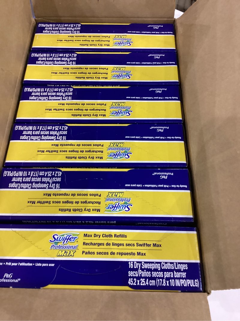 Condition photo showing Good Condition for Swiffer PGC37109 17 in. Swiffer Max Refill Cloths  White - 16 Count 6 boxes