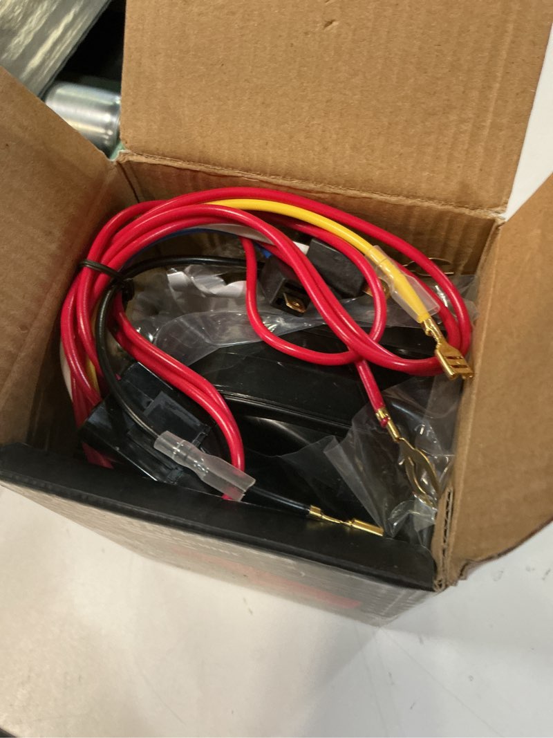 Condition photo showing As Is for farbin air horn for truck,compact train horn,electric car horn 12v 150db super loud with wiring harness and push button switch for any 12v vehicles black with button