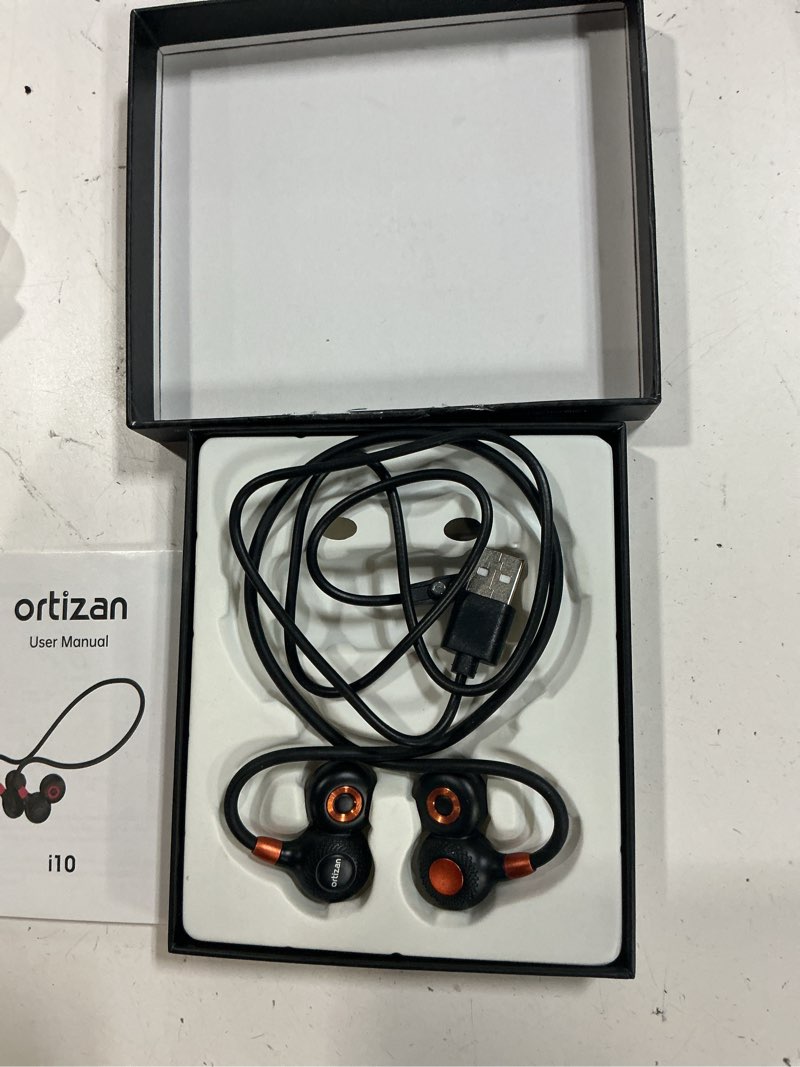 Condition photo showing As Is for ortizan open ear headphones, bluetooth 5.3 wireless air conduction headphones sport earbuds, premium sound, ipx6 waterproof, clear call, 19g lightweight earphones for running cycling workouts (black)