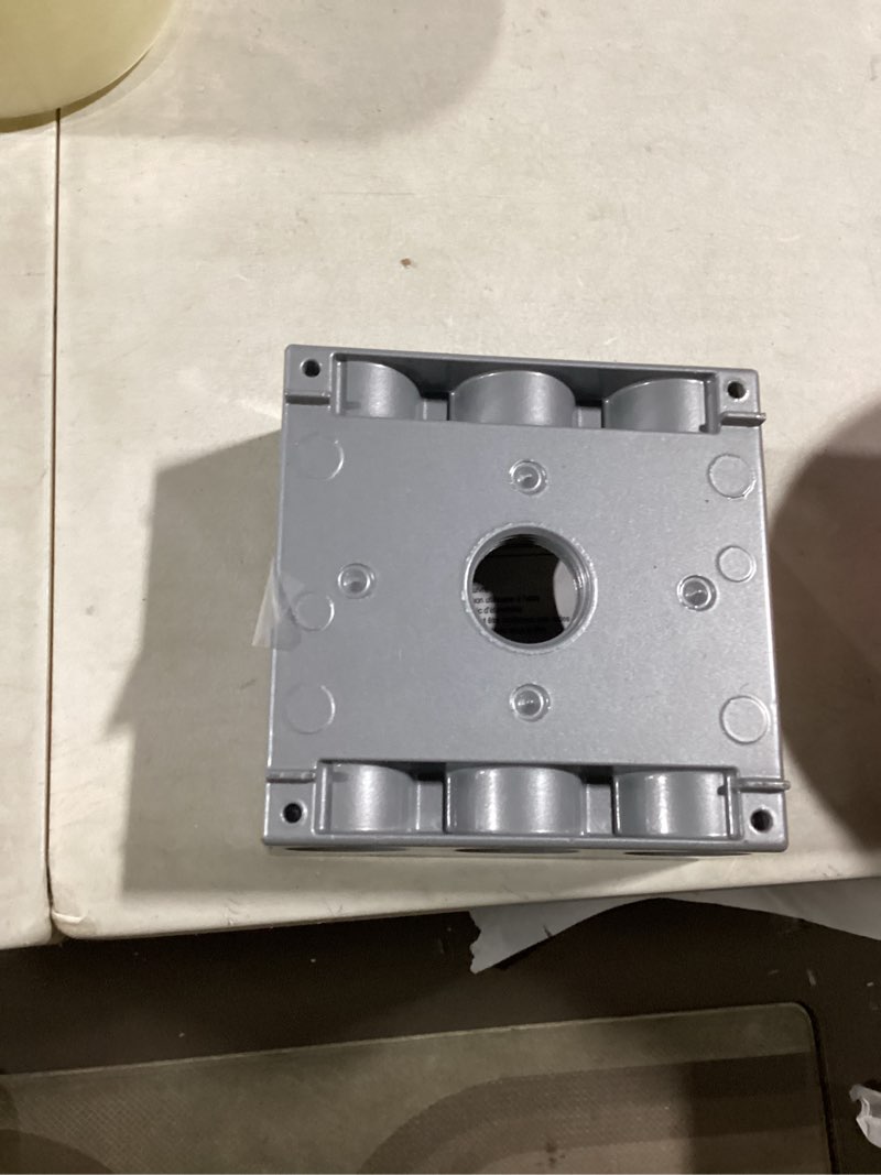 BELL 2-Gang Weatherproof Box, Seven 3/4 in. Threaded Outlets, Gray