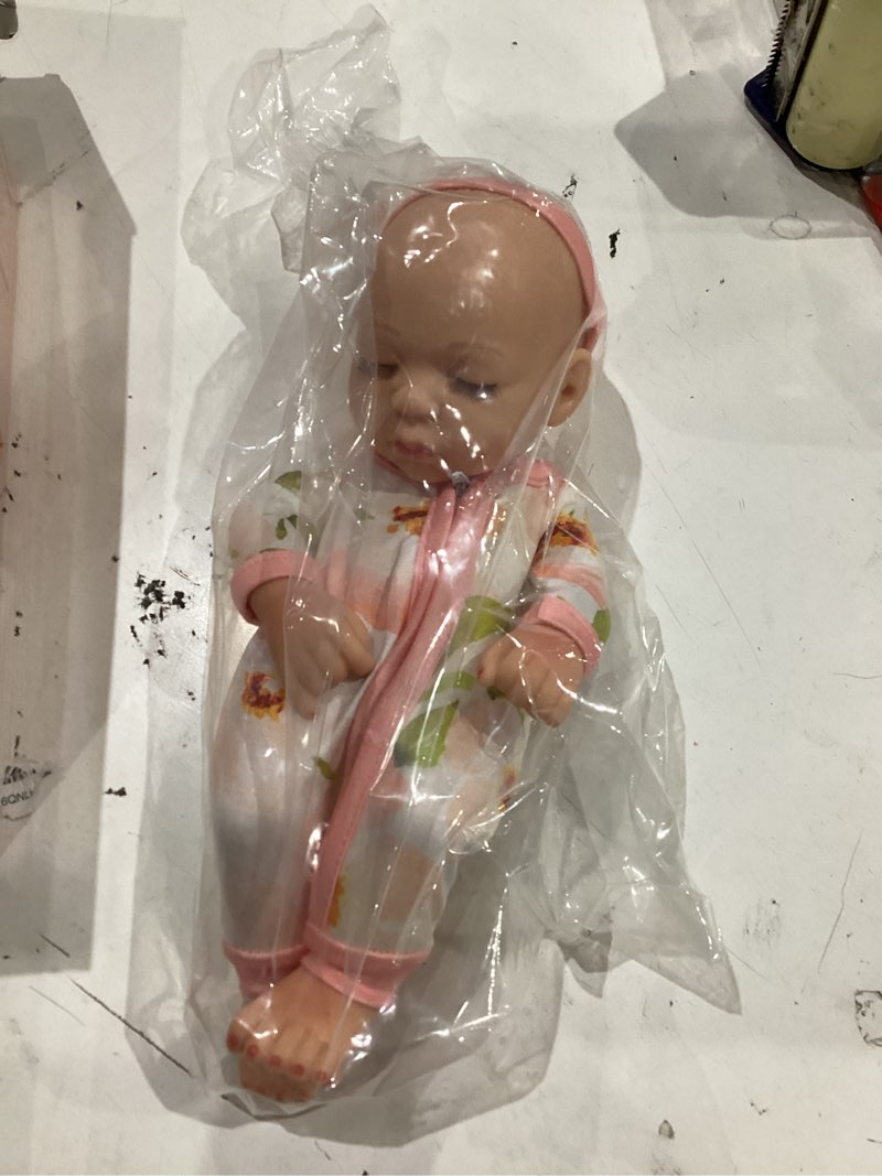 Condition photo showing New/Like New for 10 inch newborn reborn baby doll and clothes set washable realistic soft silicone sleeping baby doll with beautiful flower pattern jumpsuit and hat-best gift for kids girls