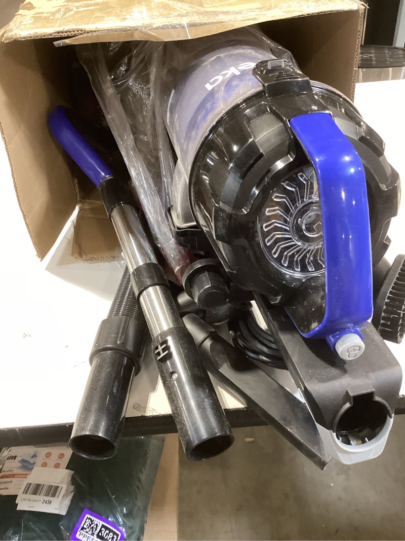 Condition photo showing As Is for eureka lightweight powerful upright vacuum cleaner for carpet and hard floor, powerspeed, new model,blue,black/new model