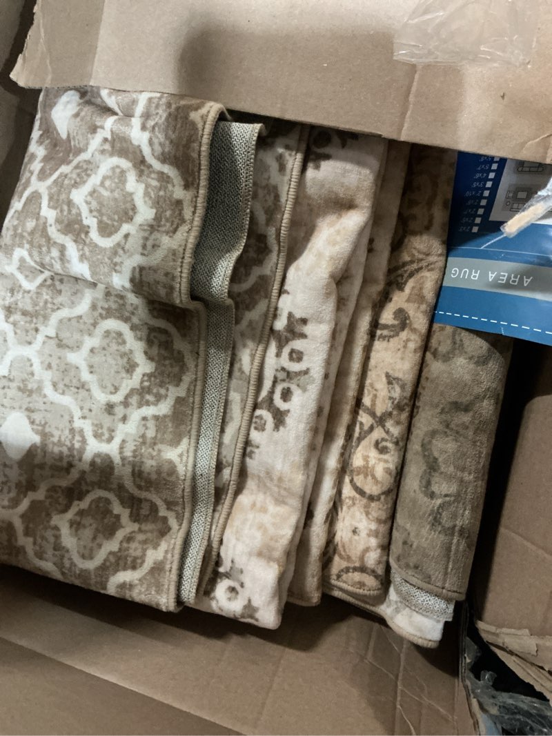 Condition photo showing As Is for garvee washable rugs 5x7 dining room rugs for under table modern abstract accent rug non shedding low pile foldable carpet non slip contemporary mat for bedroom, nursery, living room, office, coffee modern|coffee 5' x 7' (rectangular)