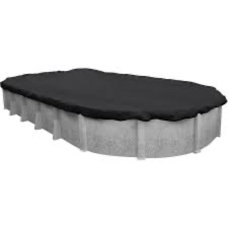Robelle 18 x 33 ft Extra Heavy Duty Blue Winter Oval Pool Cover for Above Ground Pools, 4 ft Overlap