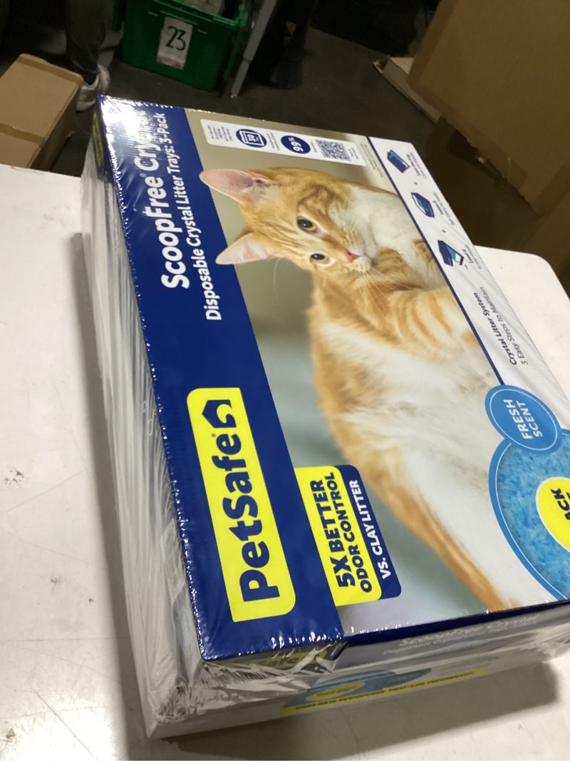 Condition photo showing New/Like New for petsafe scoopfree crystal disposable crystal fresh scent cat litter trays - blue - 3pk