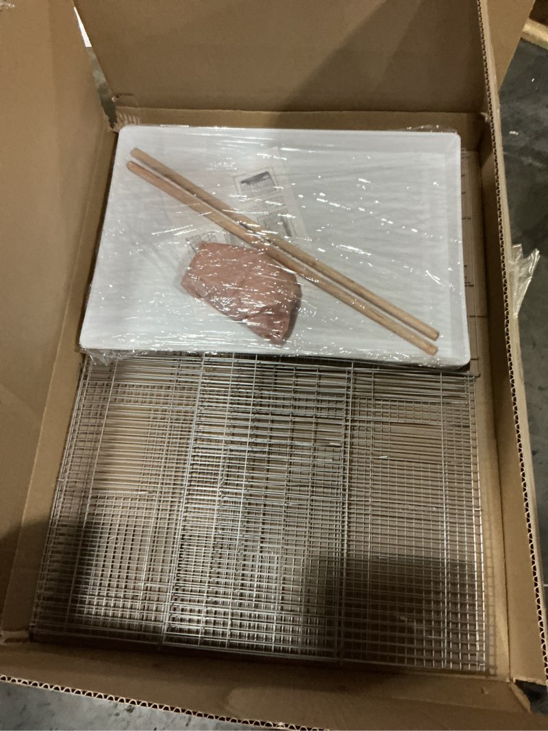 Condition photo showing New/Like New for  30-inch Flight Bird Cage, Stackable Bird Cage for Small Parrots Canaries Cockatiels Lovebirds Finches Budgies Conures Macaws Pet Travel Birdcage with Handle and Perches silver.