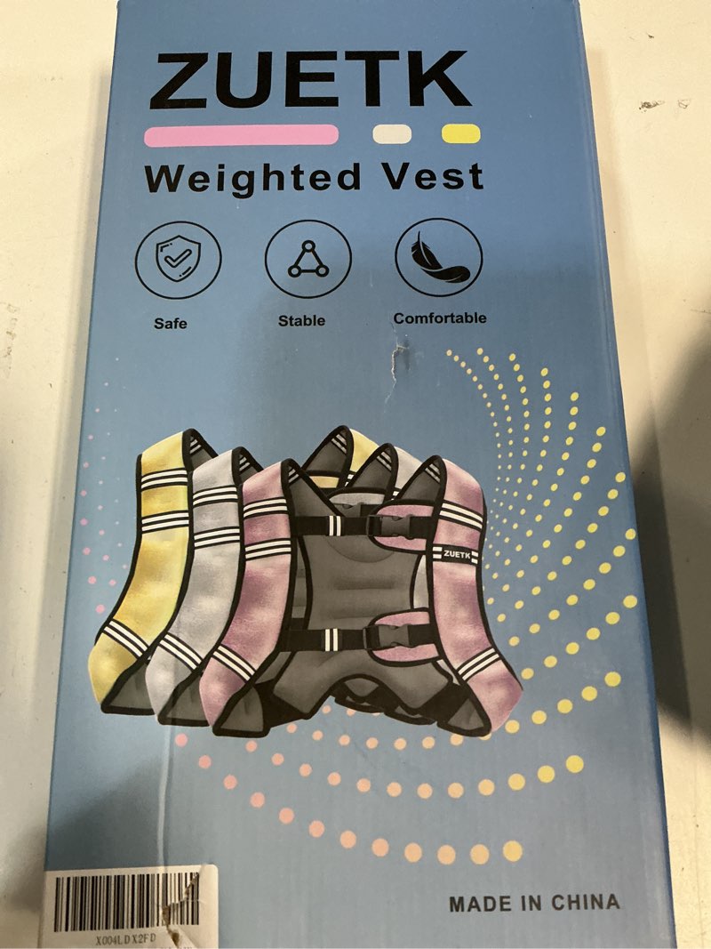Condition photo showing New/Like New for Weighted Vest, 6lb/8lb/12lb/16lb/20lb/25lb/30lb Weight Vest with Reflective Stripe, Weighted Vest for Men Women Workout Equipment for Strength Training, Running, Jogging, Fitness, Weight Loss 12LB PU-Silver
