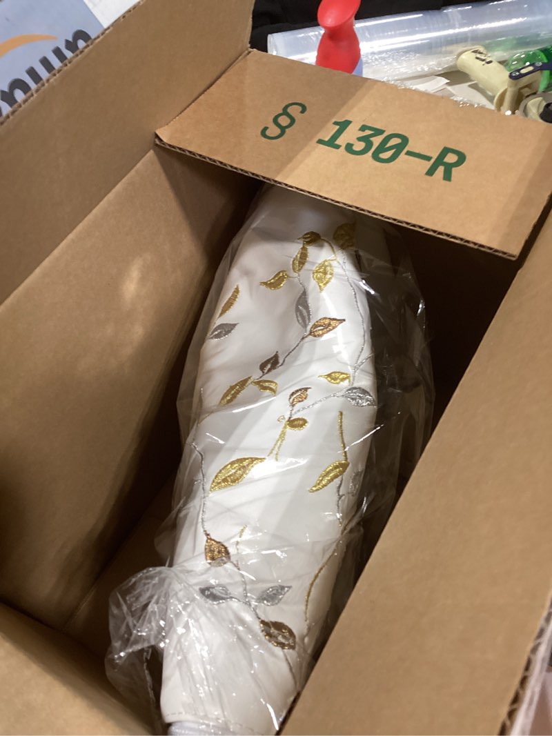 Condition photo showing As Is for Leaf Embroidered Challah Pouch Cover White Insulated Bag, Gold Branch Design Zippered Storage Holder Keeps Bread Fresh, Elegant Table Perfect, Shabbat Holidays Weddings Jewish Gifts - Medium 19x14.5