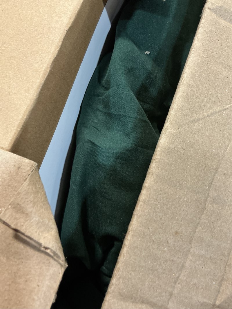 Condition photo showing As Is for Litanika Comforters Queen Size Set with Sheets Dark Emerald Green - 7 Pieces Bed in a Bag Queen Chevron Tufted Complete Beddding Sets with Comforter, Sheets, Pillowcases & Shams Dark Emerald Green Queen (90"x90")