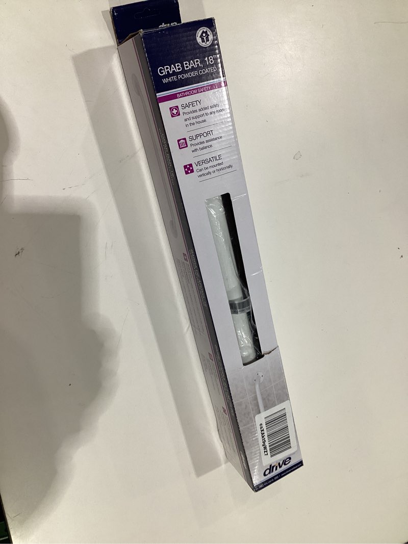 Condition photo showing New/Like New for White 18 Inch Grab Bars for Bathtubs and Showers - Powder Coated Steel Bathroom Safety Rail Handle - Non Slip Grip Handicap Grab Bar for Seniors, 250 lbs Weight Support Capacity 18"