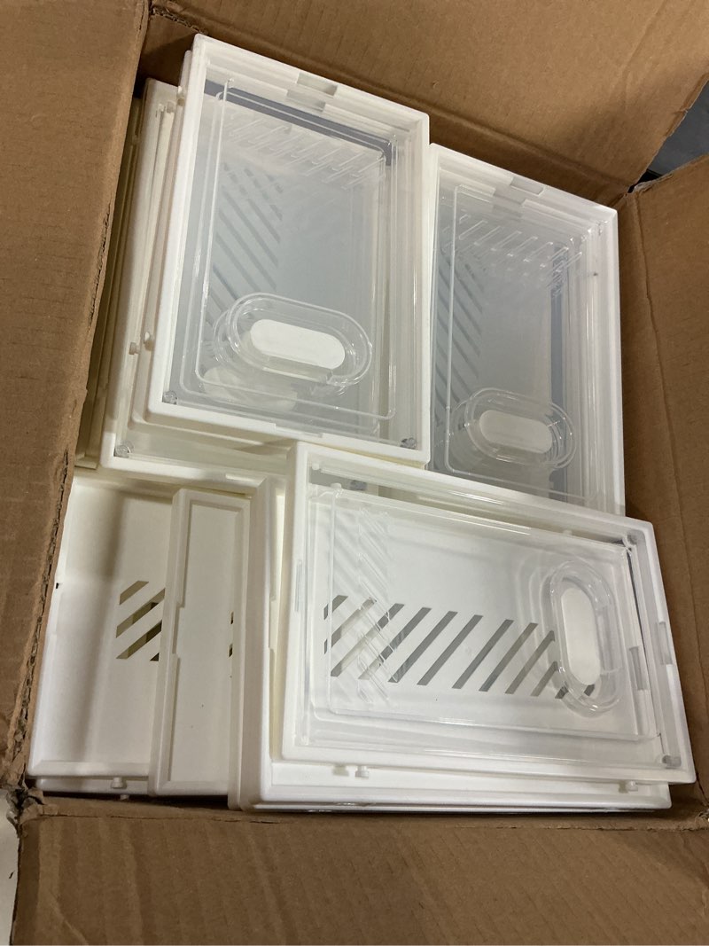 Condition photo showing As Is for shoe storage, 12 pack shoe organizer for closet, shoe boxes clear plastic stackable shoe containers with lids for size 10 white large