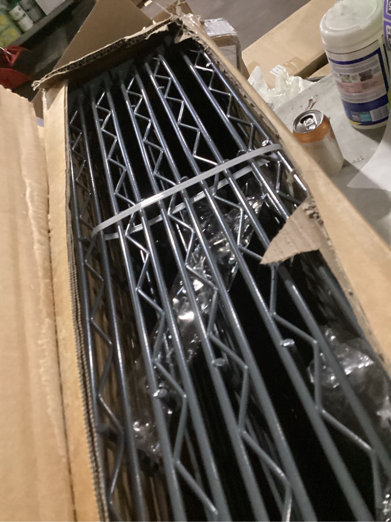 Condition photo showing Good Condition for item similar to photo) amazon basics 4-shelf adjustable heavy duty steel wire rack storage shelving, sturdy garage shelving, 350 lbs capacity per shelf, easy no-tool assembly, 36\" x 14\" x 54\", black | heavy duty, adjustable, for kitchen, garage, storage, shelving organizer