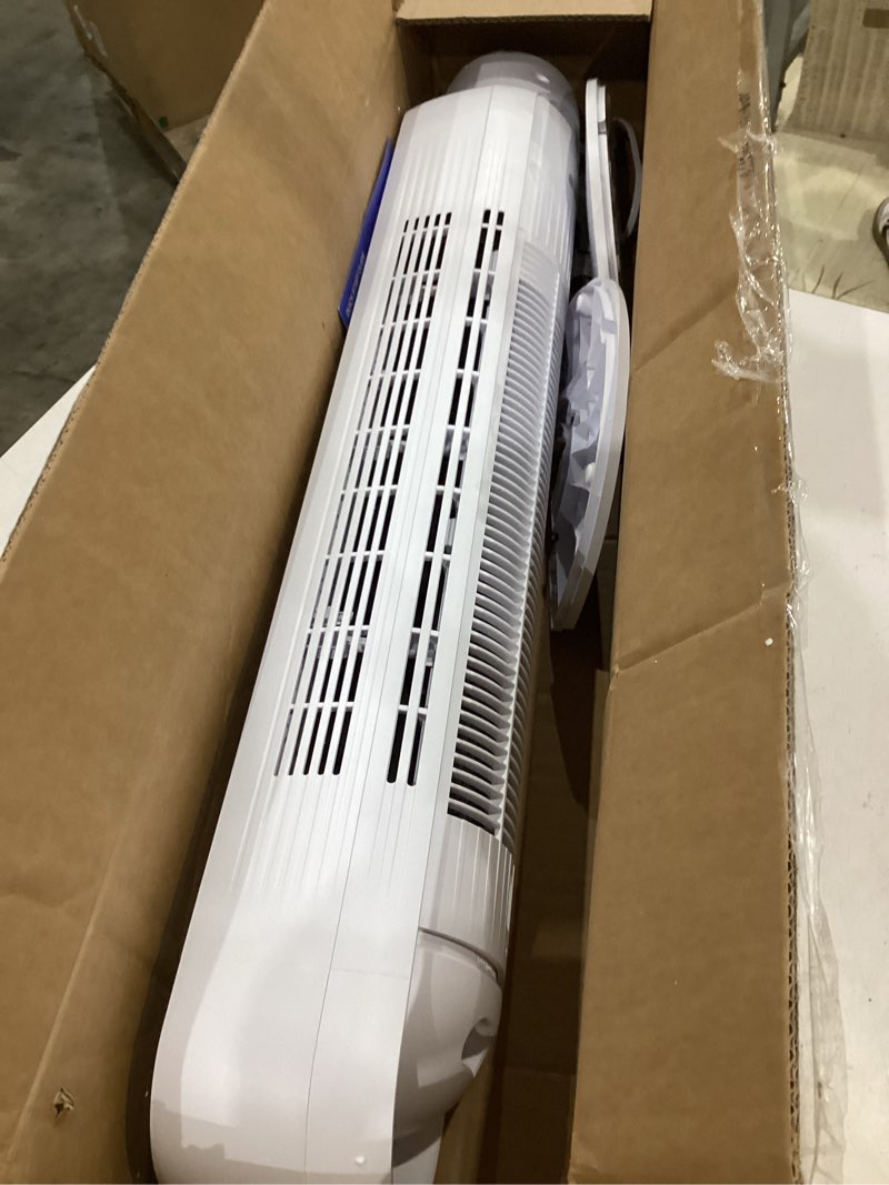 Condition photo showing Good Condition for dreo tower fan for bedroom, 25ft/s velocity quiet floor fan, 90° oscillating fans for indoors with 4 speeds, 4 modes, 8h timer, standing fans, bladeless fan, white (dr-htf007)