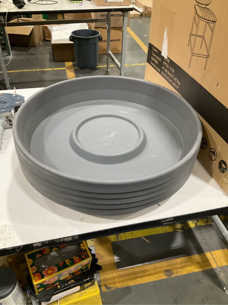 Condition photo showing Good Condition for pack of 5 bloem terra plant saucer tray for planters 17-24\" charcoal gray charcoal 24\"
