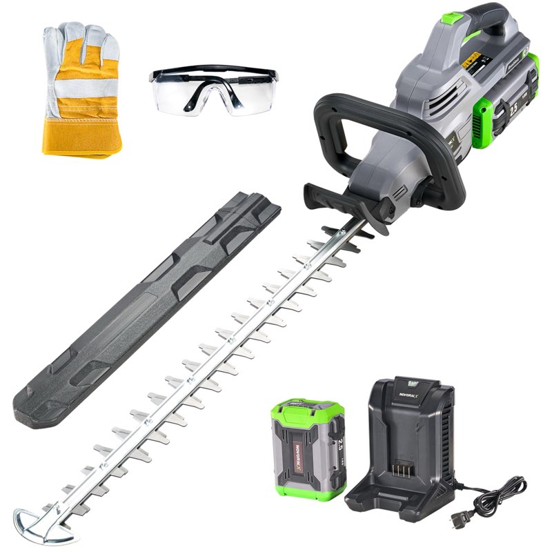 NovorikX 26-Inch Hedge Trimmers Cordless with Battery 60V Electric Bush Trimmer 2.5Ah Battery Power 