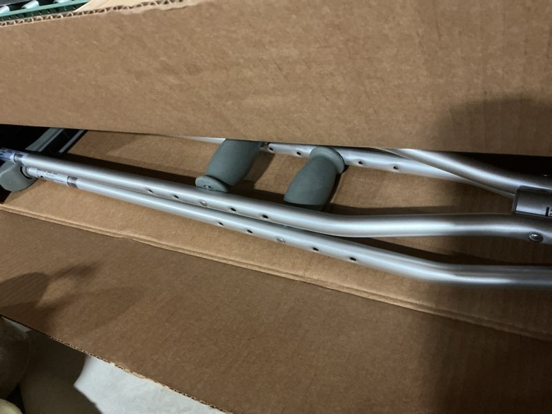 Condition photo showing As Is for Hugo Mobility Adjustable Crutches for Walking, Tall Adult Walking Crutches, Comfortable Lightweight Crutches with Underarm Pad and Hand Grip