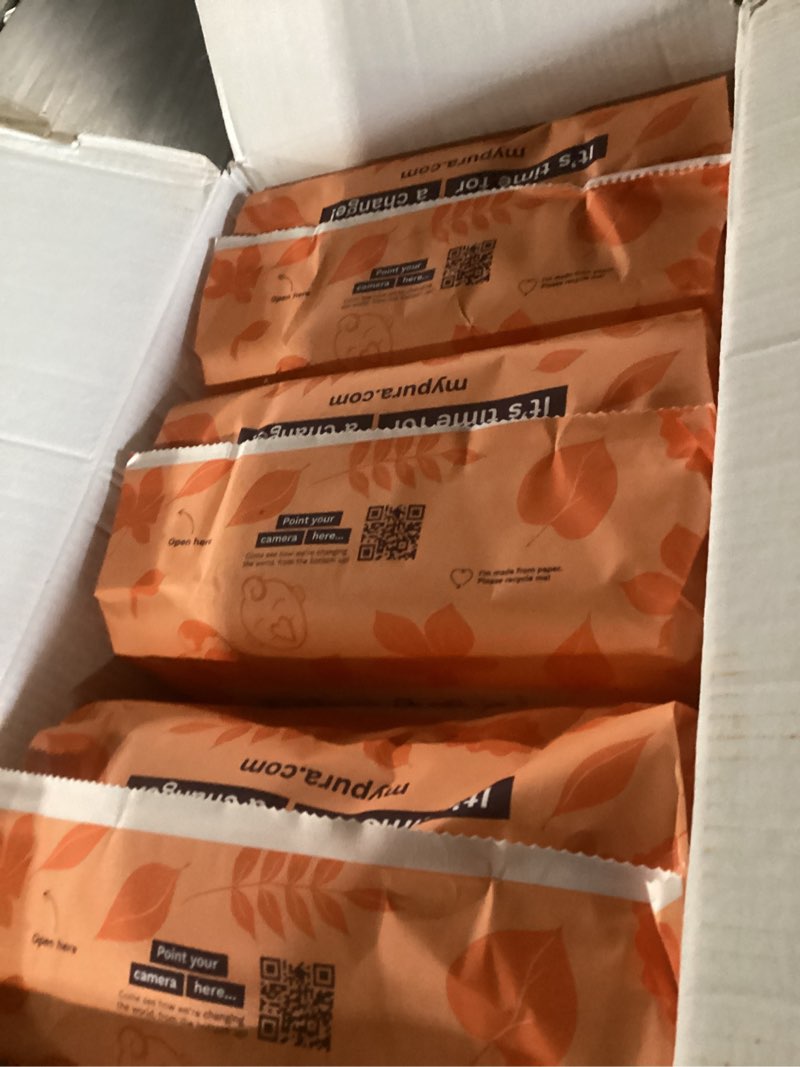 Condition photo showing New/Like New for pura size 5 eco-friendly diapers (24-35 lbs) totally chlorine free (tcf), hypoallergenic, soft organic cotton, sustainable, up to 12 hours leak protection, allergy uk, 6 packs of 20 (120 diapers) size 5 (120 diapers)