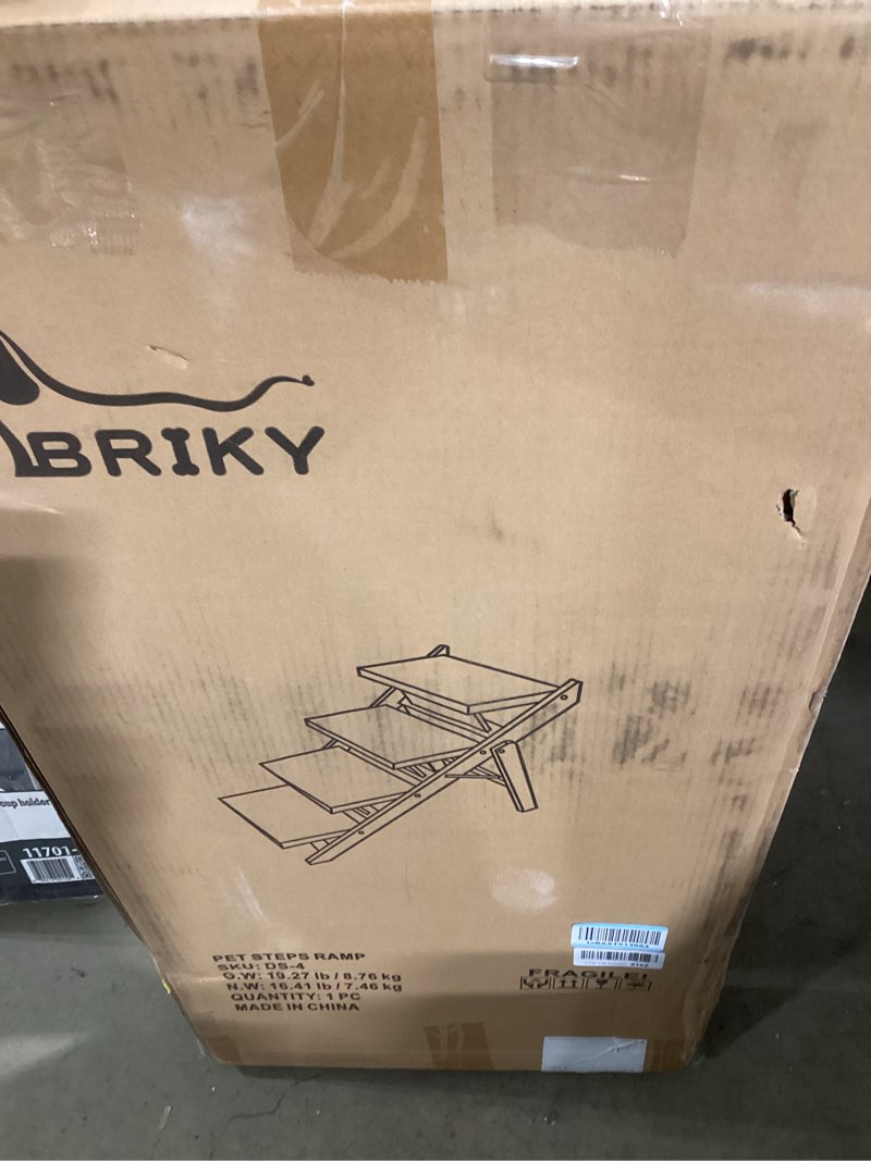 Condition photo showing Good Condition for BRIKY 2-in-1 Dog Stairs/Ramp with 4 Steps, Foldable Dog Stairs for High Beds Cars Couch, Durable Woo