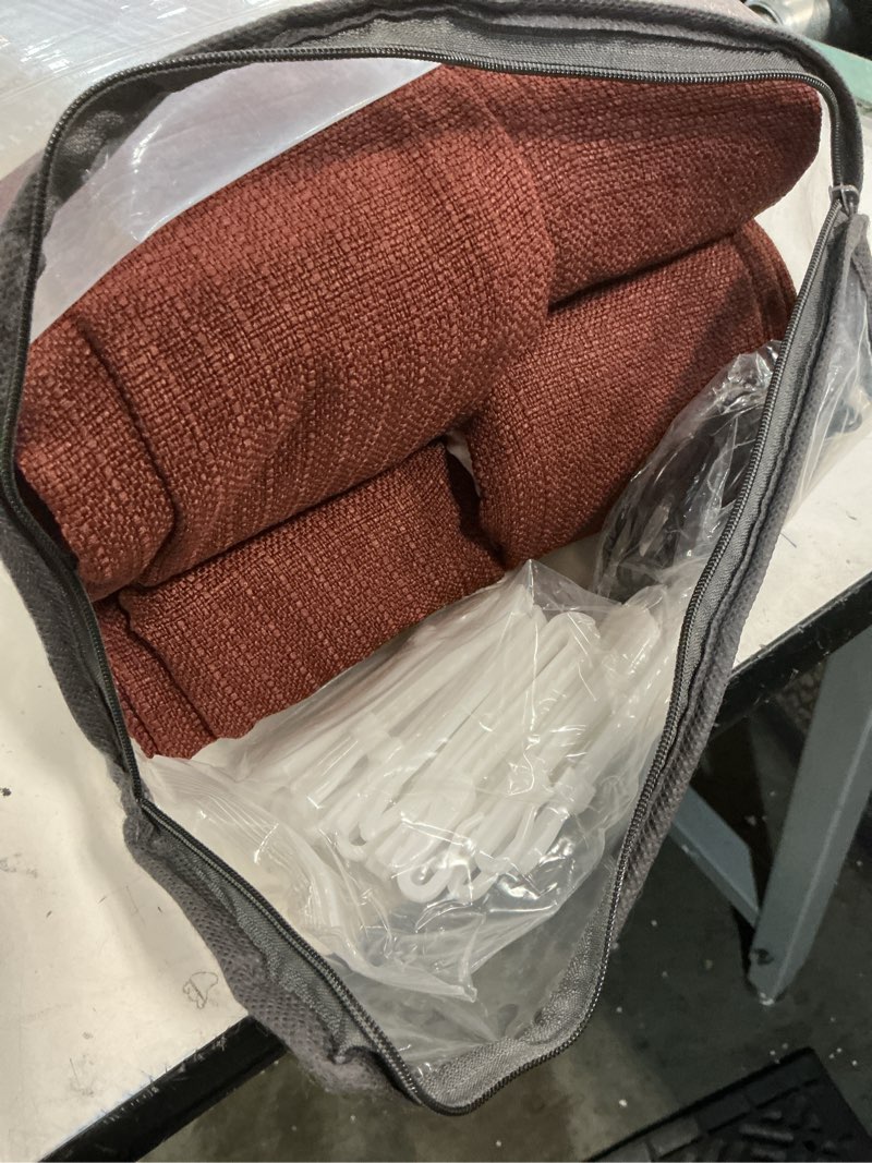 Condition photo showing Good Condition for chestnut brown pleated linen blackout curtains 84 inches long for bedroom living room pinch pleat black out thermal insulated ring hooks back tab room darkening drapes maroon curtains with liner chestnut brown 40"w x 84"l (pack of 2)