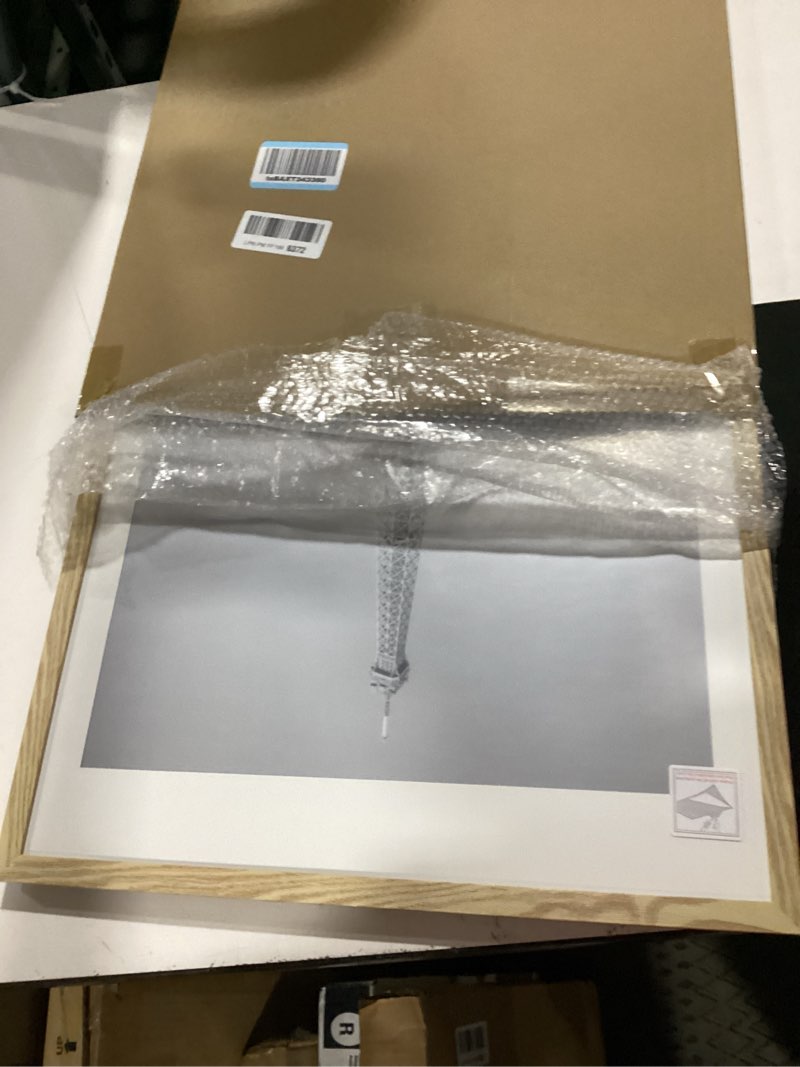 Condition photo showing New/Like New for upsimples 18x24 picture frame, display pictures 16x20 with mat or 18 x 24 without, wall hanging poster frames, natural, 1 pack natural 18x24