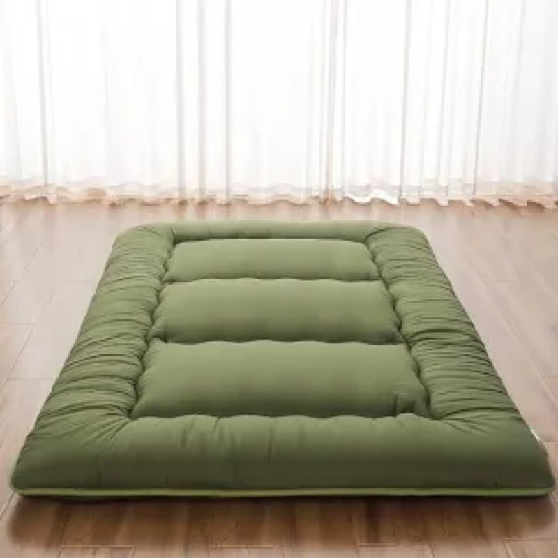 zelladorra japanese floor mattress, futon mattress with portable storage bag, roll up mattress thick tatami mattress suitable for camping, guest room, black, full?