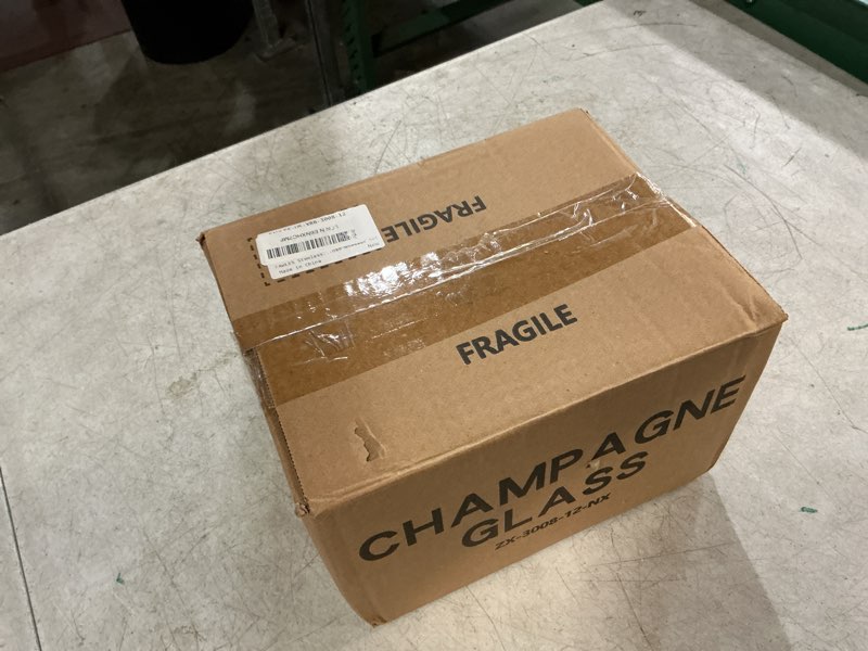Condition photo showing New/Like New for fawles stemless champagne flutes set of 12, crystal glass, 8 oz champagne glasses, prosecco mimosa glasses set
