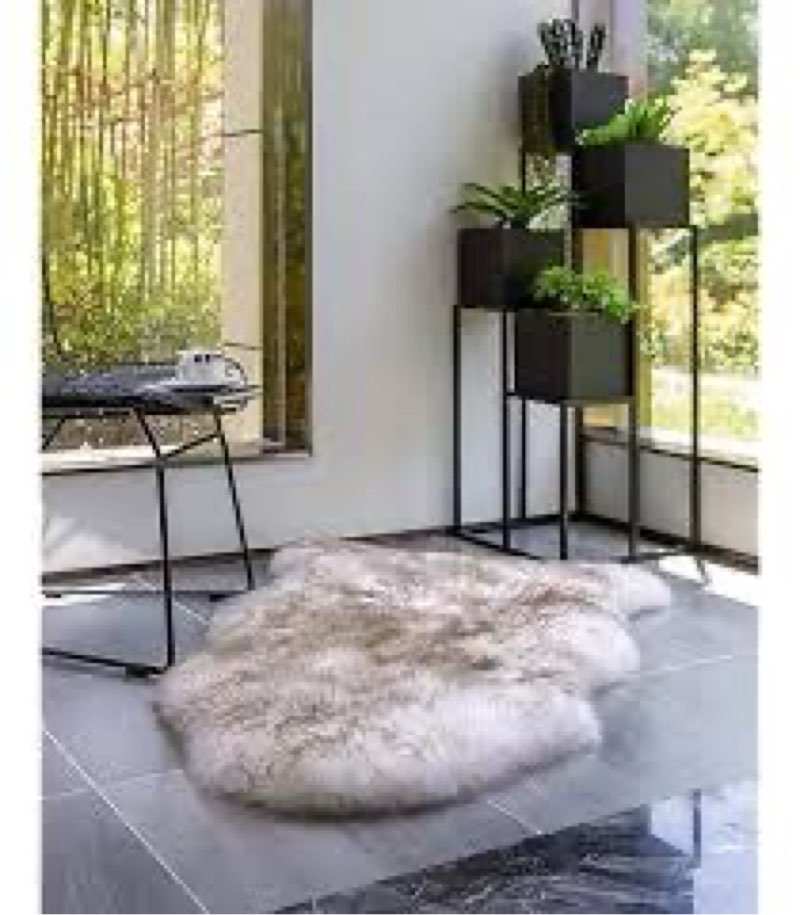 RZLWOOL Genuine Sheepskin Rug New Zealand Fluffy Lambskin Rug, Natural Luxury Sheepskin Throw for Be