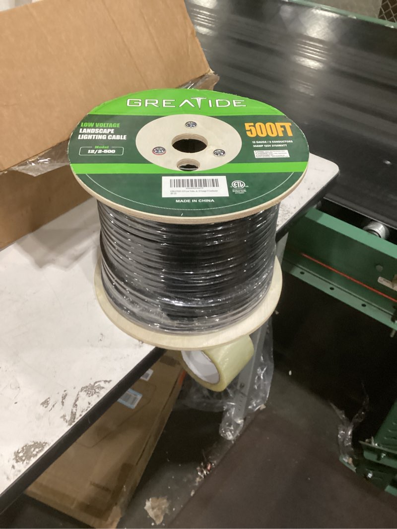 Condition photo showing As Is for firmerst 16/2 low voltage landscape wire outdoor lighting cable 500 feet