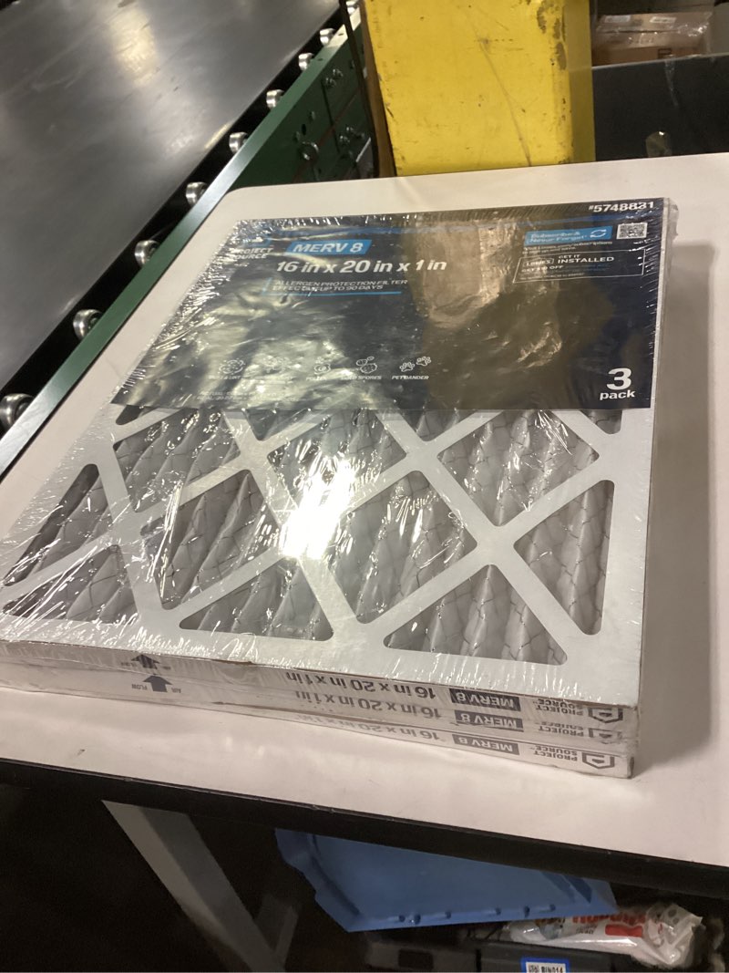 project source 16-in w x 20-in l x 1-in merv 8 electrostatic pleated air fil