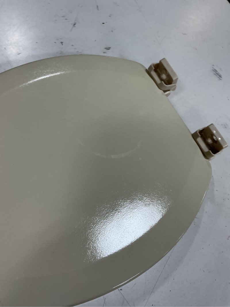 Condition photo showing As Is for HIGHCRAFT Premium Elongated Toilet Seat with Slow-Close Design & Adjustable Hinges - Molded Wood Toilet Seat - Fits Standard Elongated Toilets - Oval Seat in Bone/Beige Elongated Bone