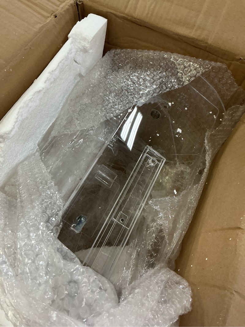 Condition photo showing As Is for acrylic raffle drum with handle, clear raffle ticket drum spinner cage, transparent raffle ticket box for lottery games, bingo, raffle balls medium