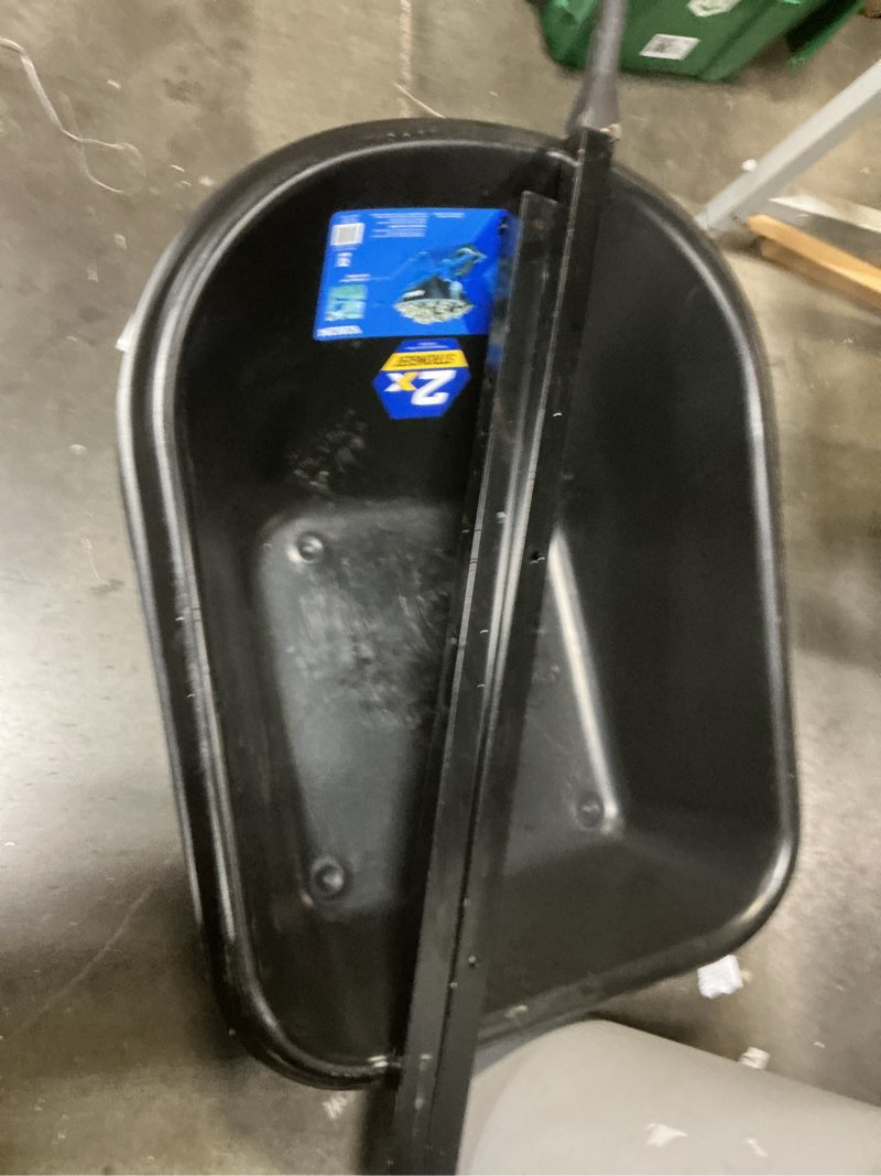 Condition photo showing As Is for (Incomplete) Kobalt 6-cu ft 1 Wheel High-density poly Push Wheelbarrow