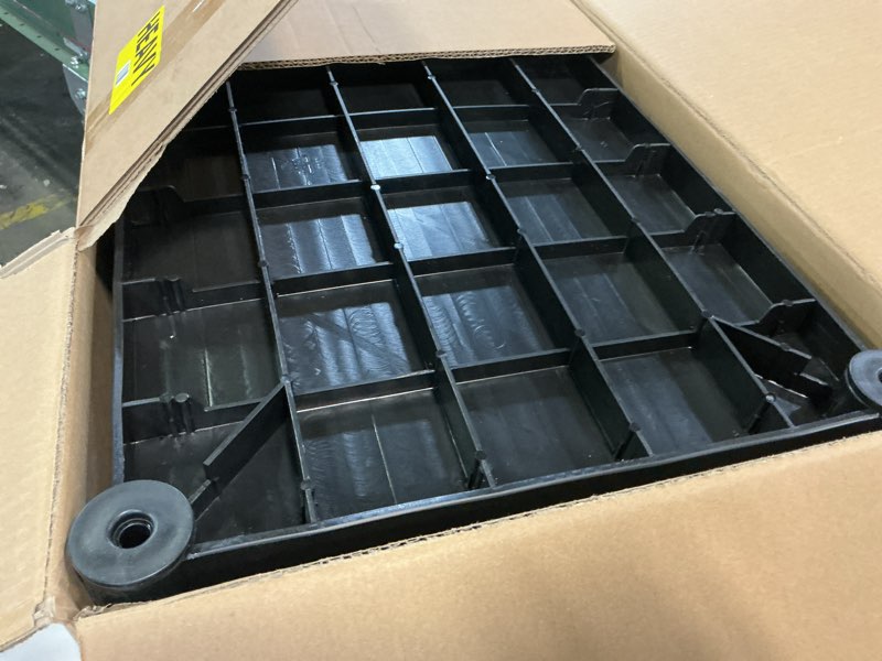 Condition photo showing Good Condition for Plastic Utility Carts with Wheels, 3-Tier Restaurant Cart, Heavy Duty Rolling Cart Food Service Cart 420LBS, Bus Cart with Lockable Wheels and Rubber Hammer for Warehouse/Kitchen, Black