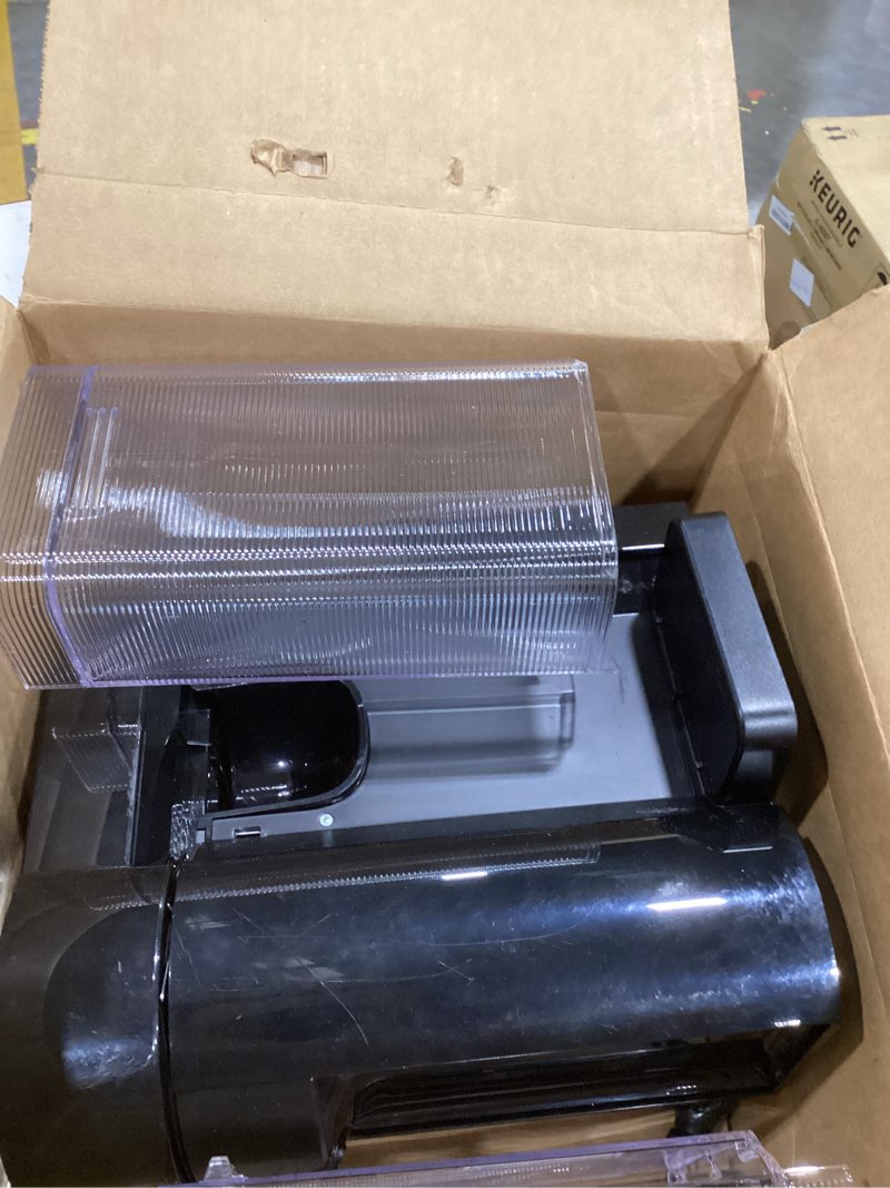 Condition photo showing As Is for nespresso vertuo coffee and espresso maker by de'longhi, piano black machine only black