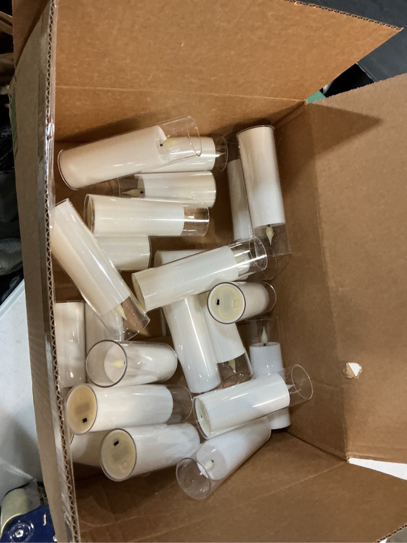 Condition photo showing As Is for flameless led candles battery operated flickering candles led votive candle light for home cafe restaurant decor (white)