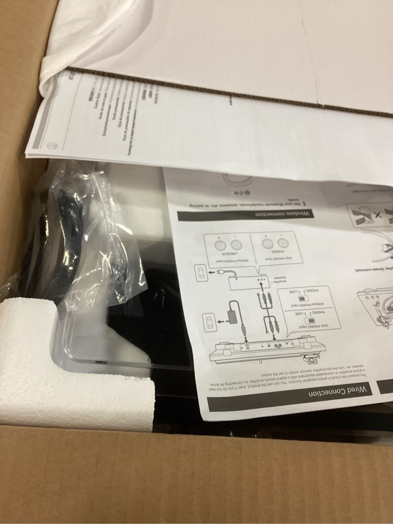 Condition photo showing As Is for audio-technica at-lp70xbt wireless turntable (black/silver)