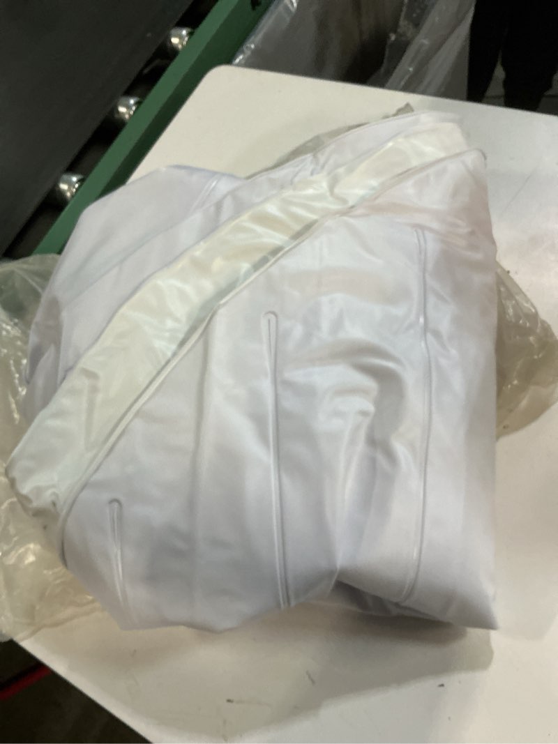 Condition photo showing Good Condition for inflatable hot tub cover, round foldable energy saving lid for 4.5 ft tubs with wildlife protection, dust prevention, round inflatable hot tub cover