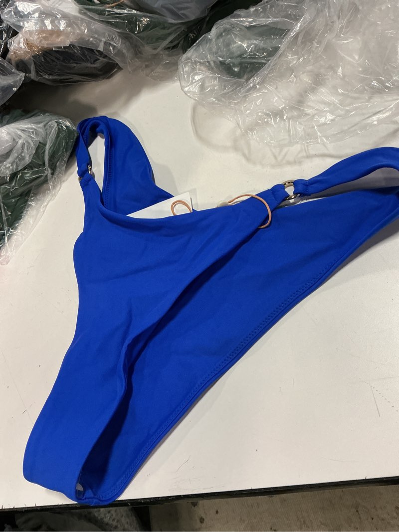 Condition photo showing Good Condition for italian high-leg ring bikini bottom, l, electric blue